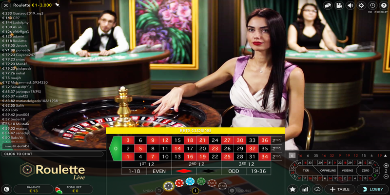 Sảnh Roulette live stream